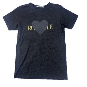 Rodarte Dark Heather Grey Logo Heart T- Shirt Size Small Made In USA